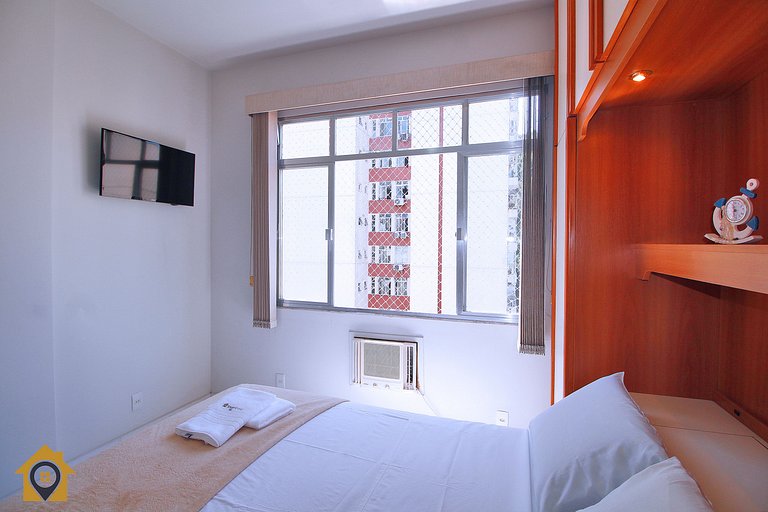 Lindo Apê no Leme: 2 Quartos, a 300m da Praia