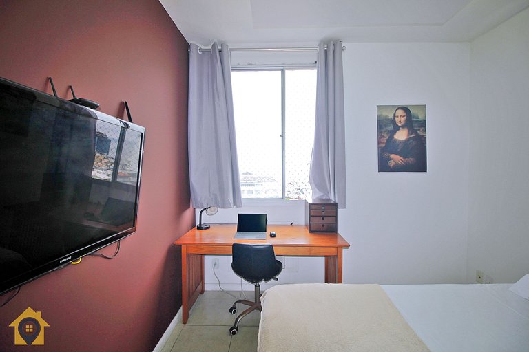 Amplo 2 Quartos com Vista Mar: 300m da Praia Copacabana
