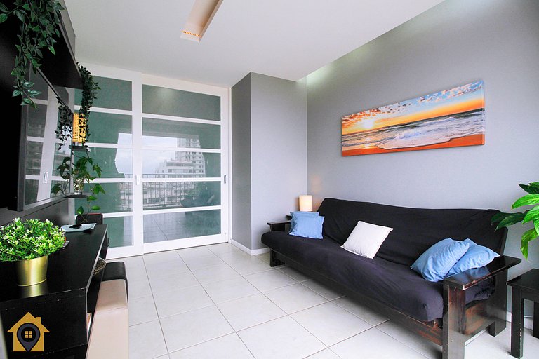 Amplo 2 Quartos com Vista Mar: 300m da Praia Copacabana