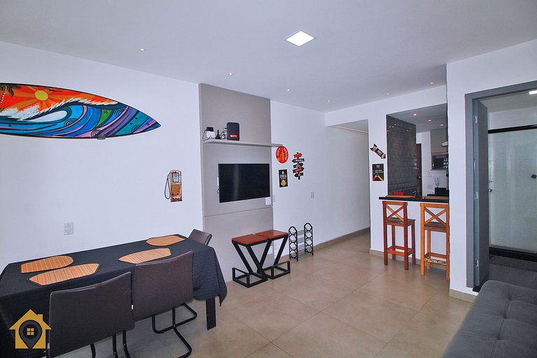 Moderno e Estiloso com Vista Mar p/ 6 pessoas