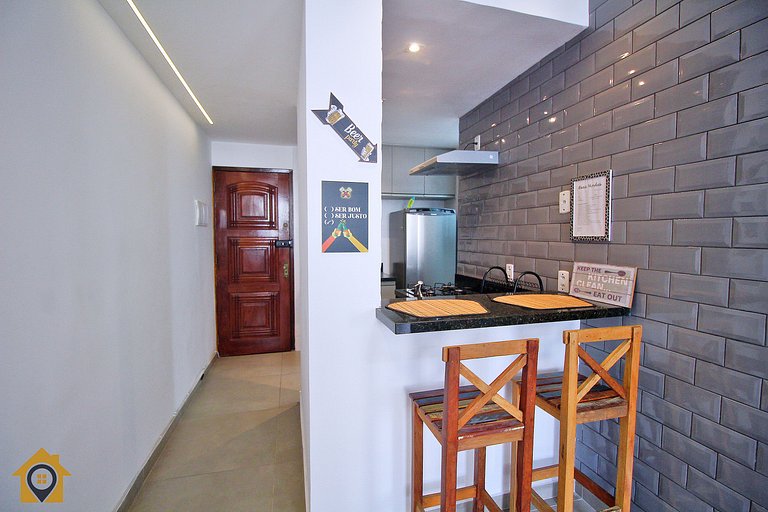 Moderno e Estiloso com Vista Mar p/ 4 pessoas