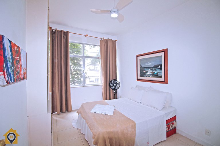 Praia de Copacabana: 2 quartos até 6 pessoas