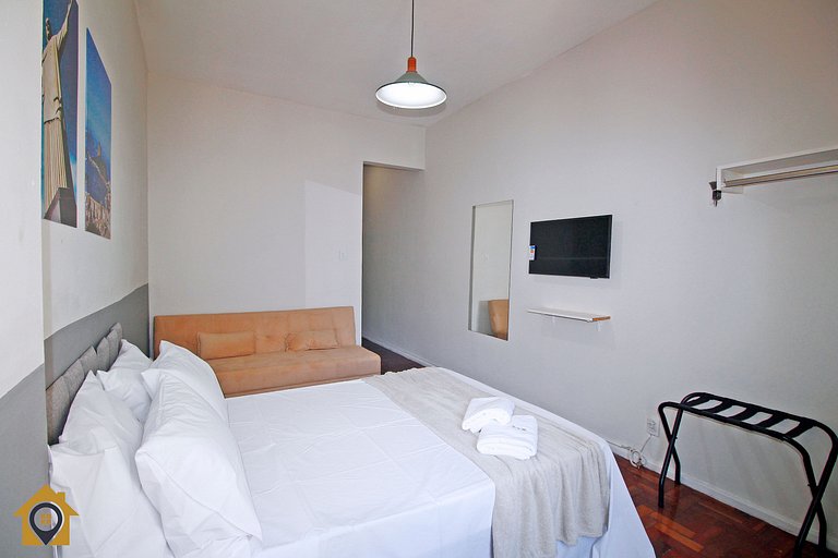 Studio Silencioso p/ 4 Pessoas em Copacabana