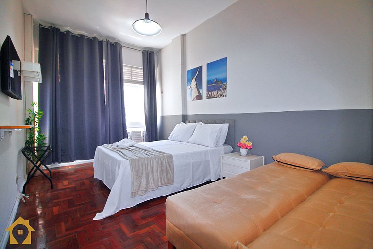 Studio Silencioso p/ 4 Pessoas em Copacabana