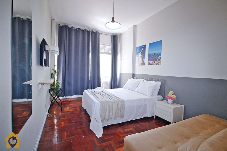 Studio Silencioso p/ 4 Pessoas em Copacabana