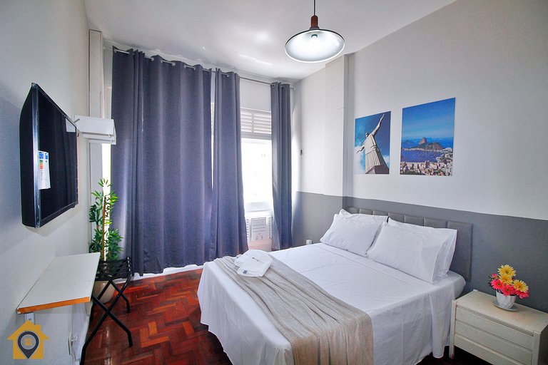 Studio Silencioso p/ 4 Pessoas em Copacabana