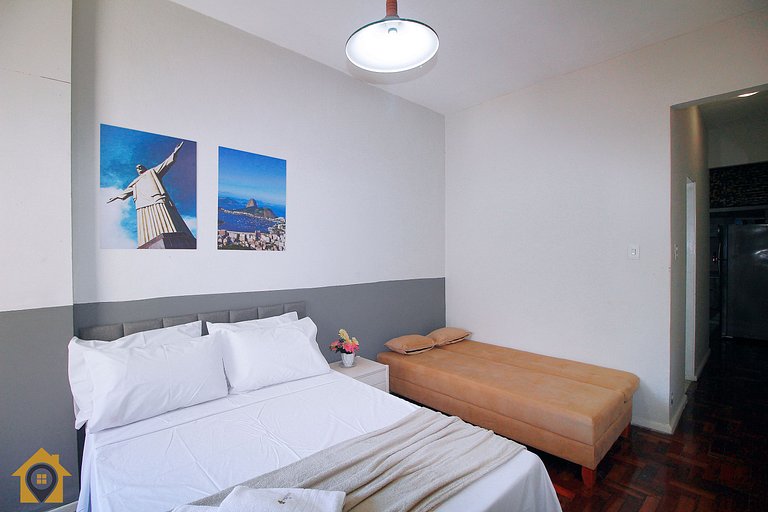 Studio Silencioso p/ 4 Pessoas em Copacabana