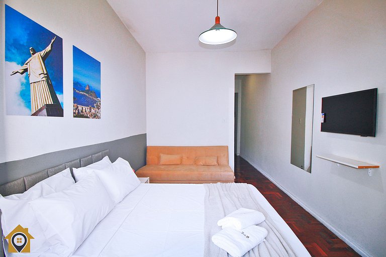 Studio Silencioso p/ 4 Pessoas em Copacabana