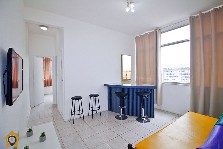 Quarto e Sala com Vista Mar e Cristo p/ 4 pessoas