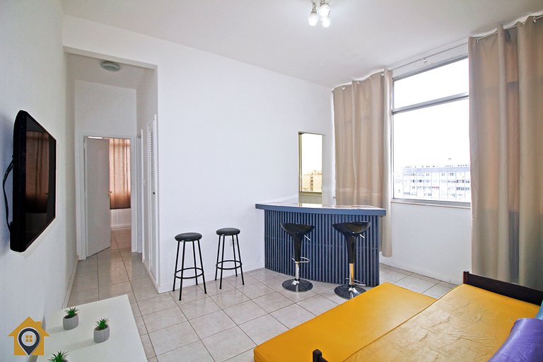 Quarto e Sala com Vista Mar e Cristo p/ 4 pessoas