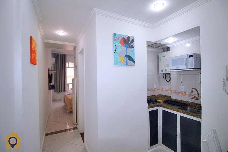 Studio Simples e Funcional c/ Vista Mar