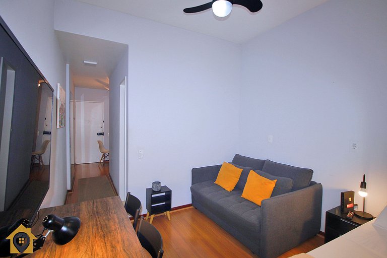 Studio p/ 4 Pessoas Silencioso a 30m da Praia