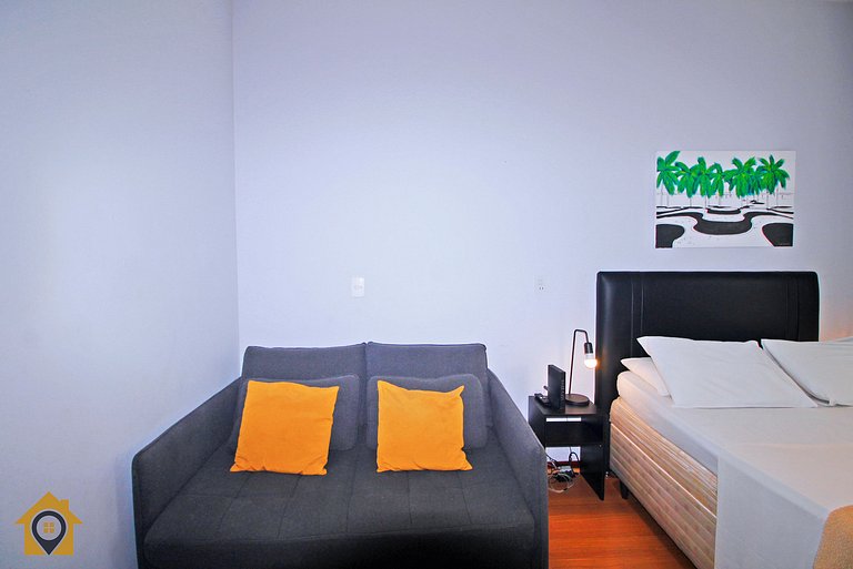 Studio p/ 4 Pessoas Silencioso a 30m da Praia