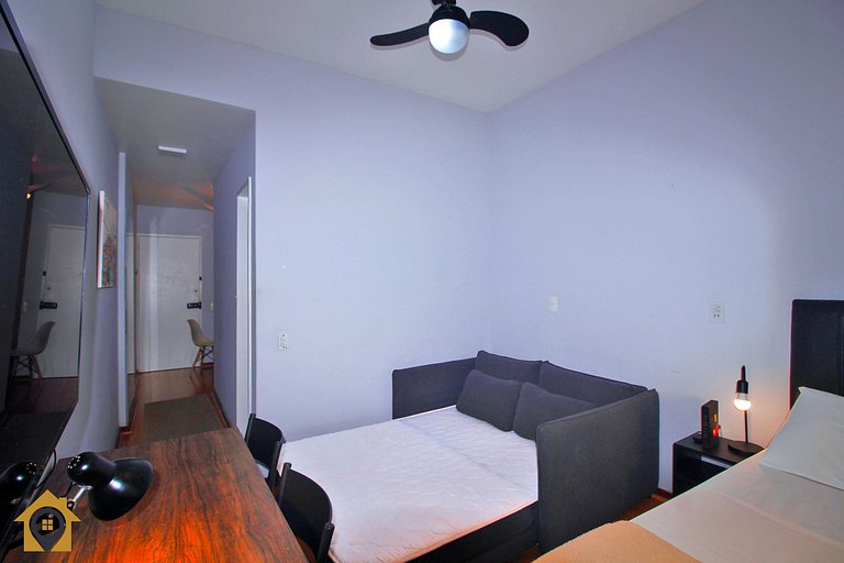 Studio p/ 4 Pessoas Silencioso a 30m da Praia