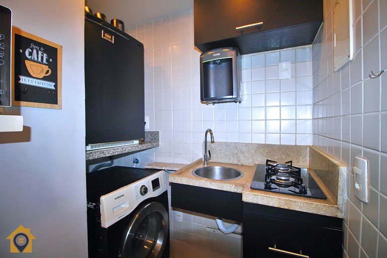 Studio p/ 4 Pessoas Silencioso a 30m da Praia